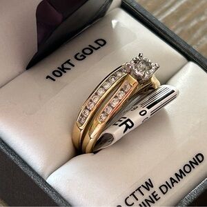 10K Yellow Gold Diamond Channel Bridal Set